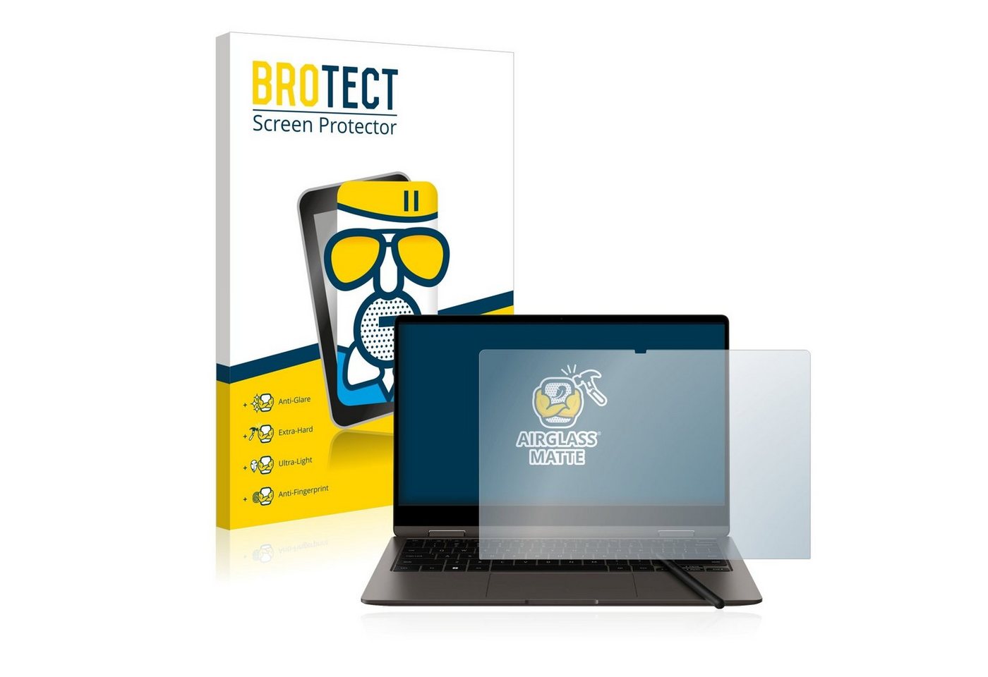 BROTECT flexible Panzerglasfolie für Samsung Galaxy Book3 360 13, Displayschutzglas, Schutzglas Glasfolie matt entspiegelt Anti-Reflex" von BROTECT