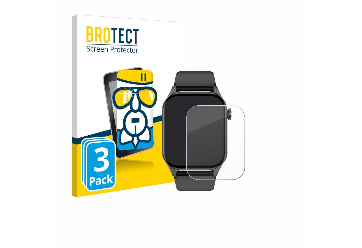 BROTECT flexible Panzerglasfolie für Smartwatch T98 2.04, Displayschutzglas, 3 Stück, Schutzglas Glasfolie klar" von BROTECT