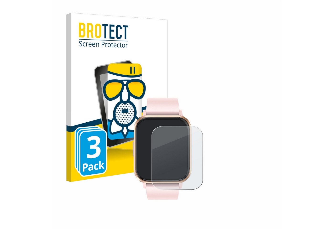 BROTECT flexible Panzerglasfolie für walkbee Smartwatch 1.83, Displayschutzglas, 3 Stück, Schutzglas Glasfolie matt entspiegelt Anti-Reflex" von BROTECT