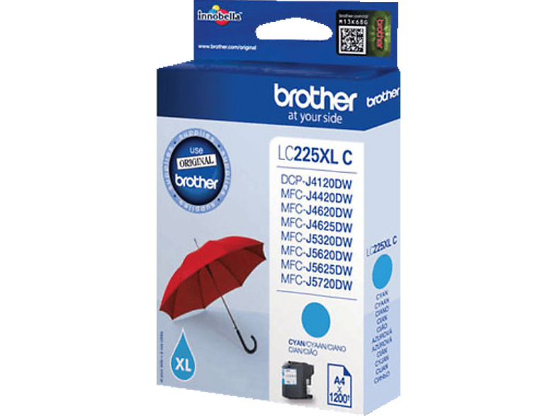 BROTHER Original Tintenpatrone Cyan (LC-225XLC) von BROTHER