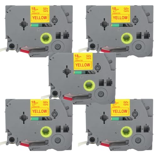 BROVACS 5 Packung Rot auf Gelb Laminiertes Etikettenband Kompatibel mit Brother P-Touch Etikettendrucker TZ 642 TZe 642 18mm 3/4" OPA4642x5 BROVACS 5 Packung Rot auf Gelb Laminiertes Etikettenband Kompatibel mit Brother P-Touch Etikettendrucker TZ 642 TZe 642 18mm 3/4" OPA4642x5 von BROVACS