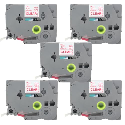 BROVACS 5 Packung Rot auf Transparent Laminiertes Etikettenband Kompatibel mit Brother P-Touch Etikettendrucker TZ 142 TZe 142 18mm 3/4" OPA4142x5 BROVACS 5 Packung Rot auf Transparent Laminiertes Etikettenband Kompatibel mit Brother P-Touch Etikettendrucker TZ 142 TZe 142 18mm 3/4" OPA4142x5 von BROVACS