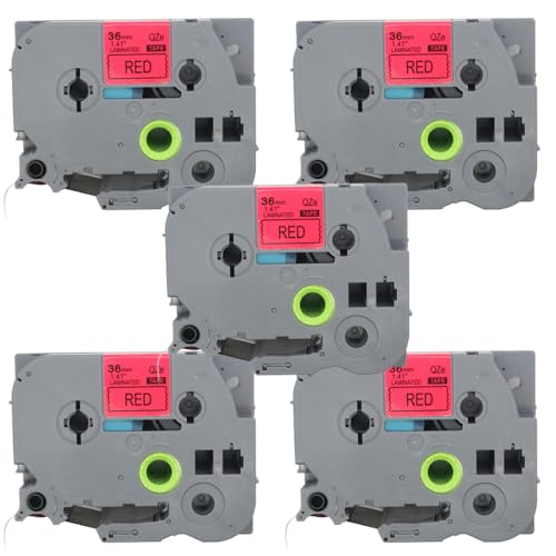 BROVACS 5 Packung Schwarz auf Rot Laminiertes Etikettenband Kompatibel mit Brother P-Touch Etikettendrucker TZ 461 TZe 461 36mm 1 1/2" OPA4461x5 BROVACS 5 Packung Schwarz auf Rot Laminiertes Etikettenband Kompatibel mit Brother P-Touch Etikettendrucker TZ 461 TZe 461 36mm 1 1/2" OPA4461x5 von BROVACS