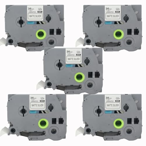 BROVACS 5 Packung Schwarz auf Silber Laminiertes Etikettenband Kompatibel mit Brother P-Touch Etikettendrucker TZ 961 TZe 961 36mm 1 1/2" OPA4961x5 BROVACS 5 Packung Schwarz auf Silber Laminiertes Etikettenband Kompatibel mit Brother P-Touch Etikettendrucker TZ 961 TZe 961 36mm 1 1/2" OPA4961x5 von BROVACS