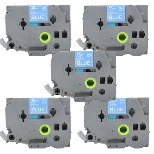 BROVACS 5 Packung Weiß auf Blau Laminiertes Etikettenband Kompatibel mit Brother P-Touch Etikettendrucker TZ 565 TZe 565 36mm 1 1/2" OPA4565x5 BROVACS 5 Packung Weiß auf Blau Laminiertes Etikettenband Kompatibel mit Brother P-Touch Etikettendrucker TZ 565 TZe 565 36mm 1 1/2" OPA4565x5 von BROVACS