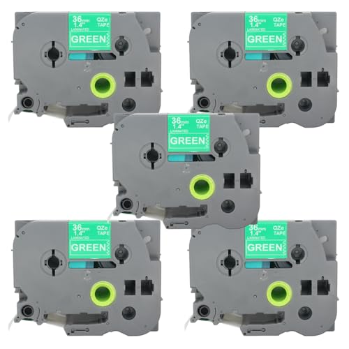 BROVACS 5 Packung Weiß auf Grün Laminiertes Etikettenband Kompatibel mit Brother P-Touch Etikettendrucker TZ 765 TZe 765 36mm 1 1/2" OPA4765x5 BROVACS 5 Packung Weiß auf Grün Laminiertes Etikettenband Kompatibel mit Brother P-Touch Etikettendrucker TZ 765 TZe 765 36mm 1 1/2" OPA4765x5 von BROVACS
