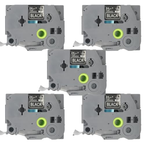 BROVACS 5 Packung Weiß auf Schwarz Laminiertes Etikettenband Kompatibel mit Brother P-Touch Etikettendrucker TZ 355 TZe 355 24mm 1" OPA4355x5 BROVACS 5 Packung Weiß auf Schwarz Laminiertes Etikettenband Kompatibel mit Brother P-Touch Etikettendrucker TZ 355 TZe 355 24mm 1" OPA4355x5 von BROVACS