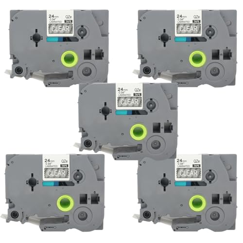 BROVACS 5 Packung Weiß auf Transparent Laminiertes Etikettenband Kompatibel mit Brother P-Touch Etikettendrucker TZ 155 TZe 155 24mm 1" OPA4155x5 BROVACS 5 Packung Weiß auf Transparent Laminiertes Etikettenband Kompatibel mit Brother P-Touch Etikettendrucker TZ 155 TZe 155 24mm 1" OPA4155x5 von BROVACS