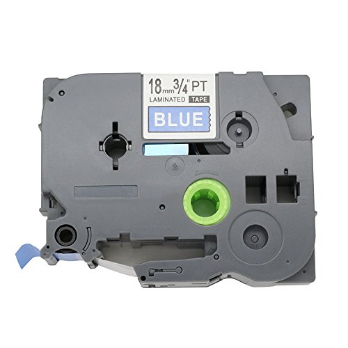 BROVACS Etikettenband, kompatibel mit Brother P-Touch TZ 545 TZe 545 18 mm OPA1154E, Weiß auf Blau, 1 Packung von BROVACS