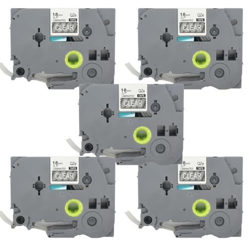 BROVACS 5 Packung Weiß auf Transparent Laminiertes Etikettenband Kompatibel mit Brother P-Touch Etikettendrucker TZ 145 TZe 145 18mm 3/4" OPA4145x5 BROVACS 5 Packung Weiß auf Transparent Laminiertes Etikettenband Kompatibel mit Brother P-Touch Etikettendrucker TZ 145 TZe 145 18mm 3/4" OPA4145x5 von BROVACS
