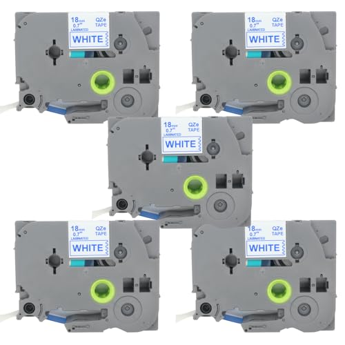 BROVACS Laminiertes Etikettenband, kompatibel mit Brother P-Touch Etikettendrucker TZ 243 TZe 243, 18 mm, OPA4243x5, 5 Stück von BROVACS