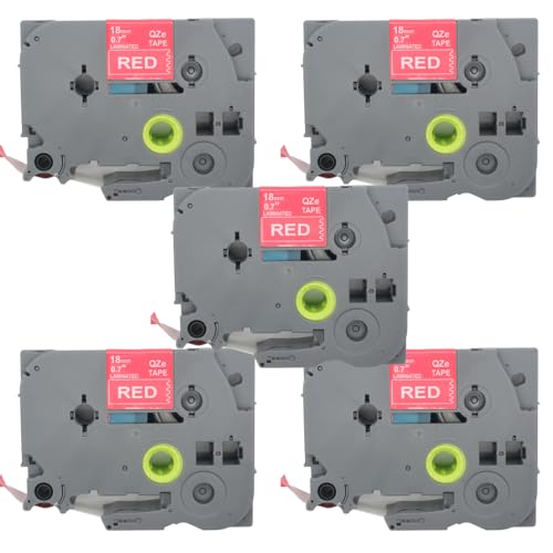 BROVACS 5 Packung Weiß auf Rot Laminiertes Etikettenband Kompatibel mit Brother P-Touch Etikettendrucker TZ 445 TZe 445 18mm 3/4" OPA4445x5 BROVACS 5 Packung Weiß auf Rot Laminiertes Etikettenband Kompatibel mit Brother P-Touch Etikettendrucker TZ 445 TZe 445 18mm 3/4" OPA4445x5 von BROVACS