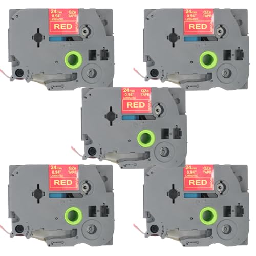 BROVACS 5 Packung Gold auf Rot Laminiertes Etikettenband Kompatibel mit Brother P-Touch Etikettendrucker TZ 454 TZe 454 24mm 1" OPA4454x5 BROVACS 5 Packung Gold auf Rot Laminiertes Etikettenband Kompatibel mit Brother P-Touch Etikettendrucker TZ 454 TZe 454 24mm 1" OPA4454x5 von BROVACS