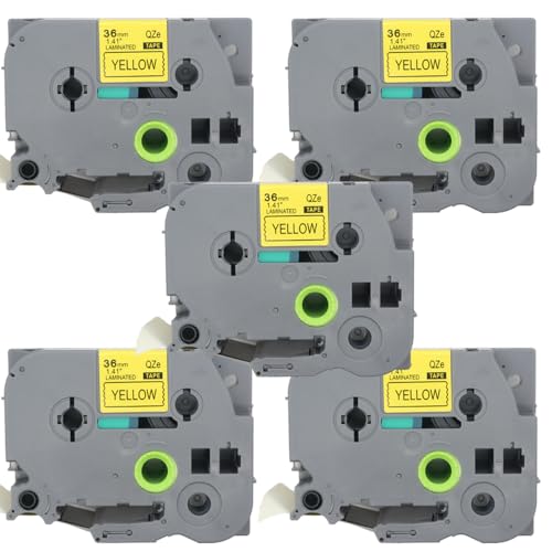 BROVACS 5 Packung Schwarz auf Gelb Laminiertes Etikettenband Kompatibel mit Brother P-Touch Etikettendrucker TZ 661 TZe 661 36mm 1 1/2" OPA4661x5 BROVACS 5 Packung Schwarz auf Gelb Laminiertes Etikettenband Kompatibel mit Brother P-Touch Etikettendrucker TZ 661 TZe 661 36mm 1 1/2" OPA4661x5 von BROVACS