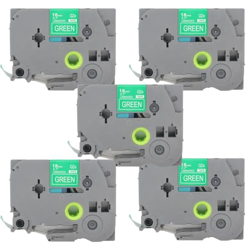 BROVACS 5 Packung Weiß auf Grün Laminiertes Etikettenband Kompatibel mit Brother P-Touch Etikettendrucker TZ-745 TZe-745 18mm 3/4" OPA4745x5 BROVACS 5 Packung Weiß auf Grün Laminiertes Etikettenband Kompatibel mit Brother P-Touch Etikettendrucker TZ-745 TZe-745 18mm 3/4" OPA4745x5 von BROVACS