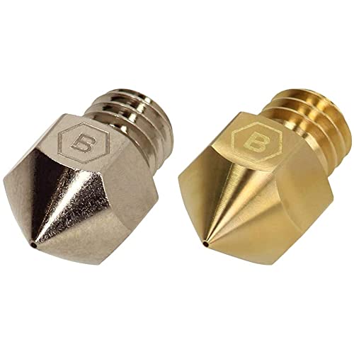 BROZZL High-End MK8 Düse Plated Copper 0,4 mm Durchmesser & MK8 Düse Messing 0,6 mm Durchmesser für Creality Ender 3, Ender 3 Pro, CR-10, CR-10S, 10101060 von BROZZL