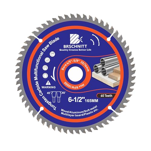 BRSCHNITT 60T Kreissägeblatt 165x20/16MM - Multi Sägeblatt für Holz, Metall & Alu kompatibel mit Tauchsäge & Kreissäge BRSCHNITT 60T Kreissägeblatt 165x20/16MM - Multi Sägeblatt für Holz, Metall & Alu kompatibel mit Tauchsäge & Kreissäge von BRSCHNITT