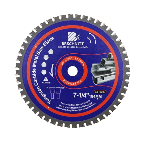 Kreissägeblatt Metall 184mm |48T TCT Metallkreissägeblatt zum Schneiden von Stahl, Aluminium, Kupfer, Metall Baustahl, für Kreissäge und Kappsäge | Metallsägeblatt Kreissägeblatt Metall 184mm |48T TCT Metallkreissägeblatt zum Schneiden von Stahl, Aluminium, Kupfer, Metall Baustahl, für Kreissäge und Kappsäge | Metallsägeblatt von BRSCHNITT