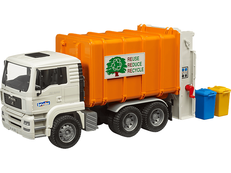 BRUDER 02772 MAN TGA Hecklader Müll-LKW Spielzeugfahrzeug, Mehrfarbig von BRUDER