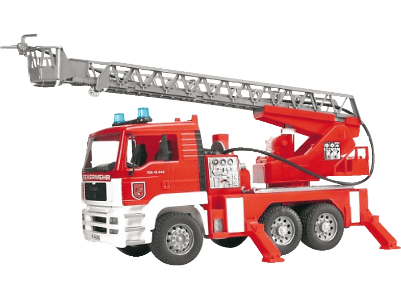 BRUDER MAN TGA Feuerwehr m. Drehl.+L&S+Wasserp. Retttungsfahrzeuge von BRUDER
