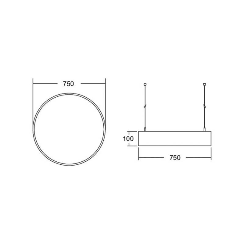 BRUMBERG Biro Circle LED Ø 75 cm direkt DALI, silber, 3000 K von BRUMBERG