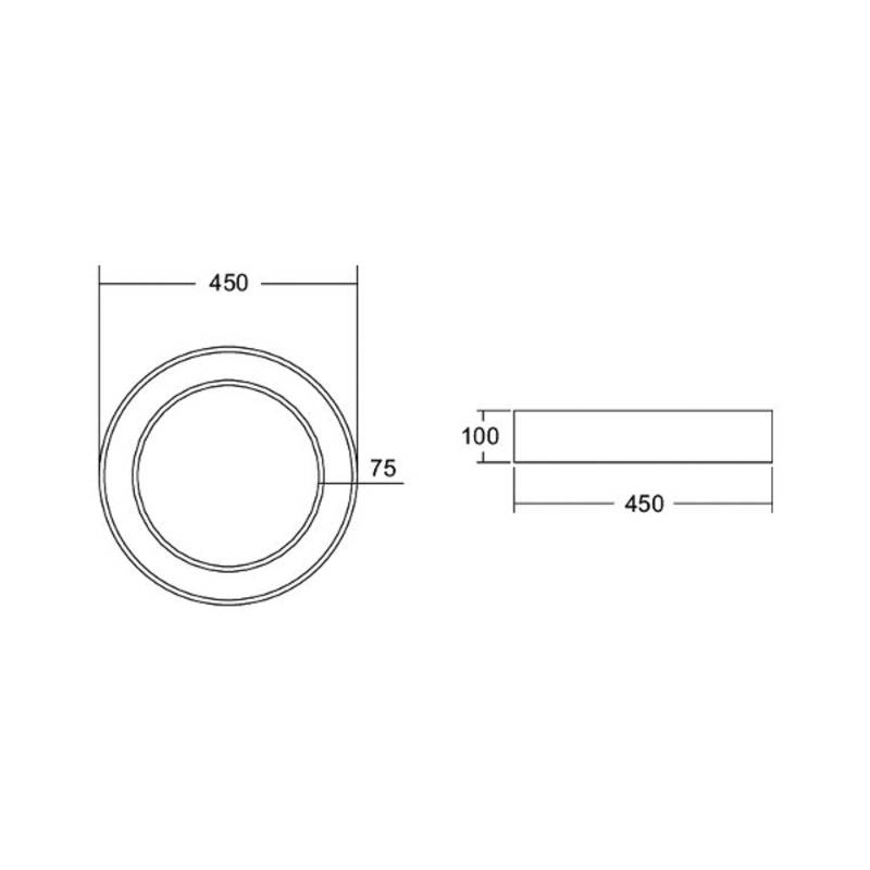 BRUMBERG Biro Circle Ring Decke Ø 45cm  on/off  schwarz  840 von BRUMBERG