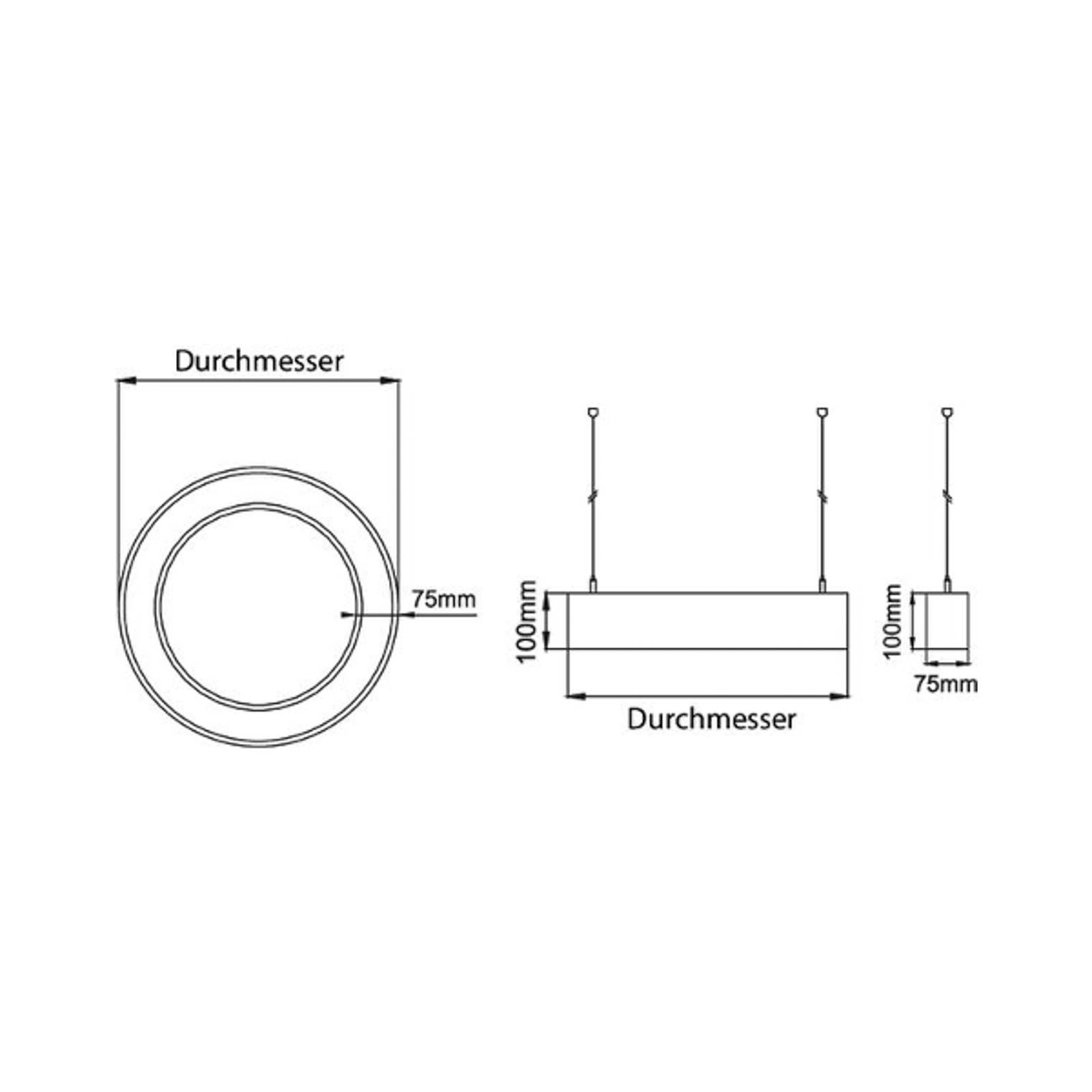 BRUMBERG Biro Circle Ring direkt 75cm 40W on/off schwarz 840 von BRUMBERG