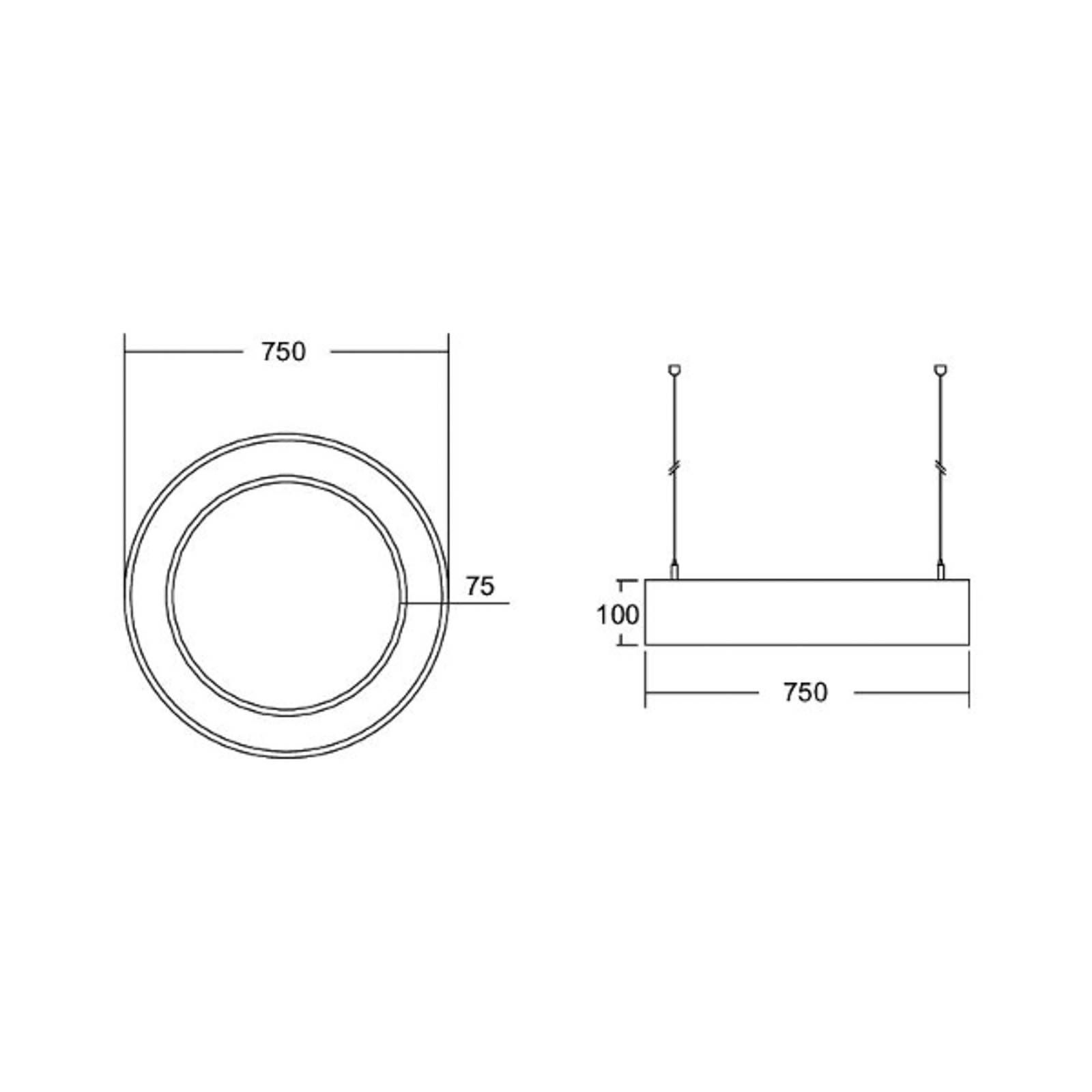 BRUMBERG Biro Circle Ring direkt 75cm 50W on/off silber 840 von BRUMBERG