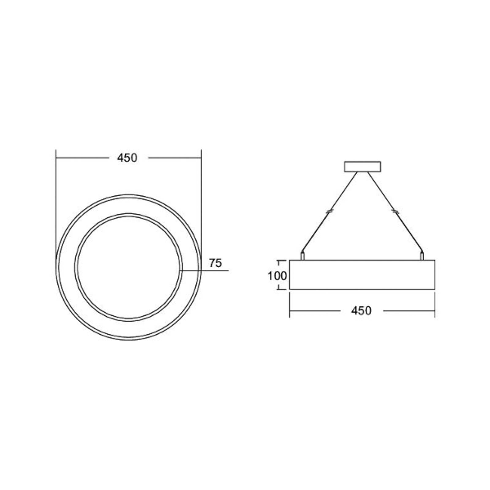 BRUMBERG Biro Circle Ring direkt Ø 45cm on/off silber 3000 K von BRUMBERG