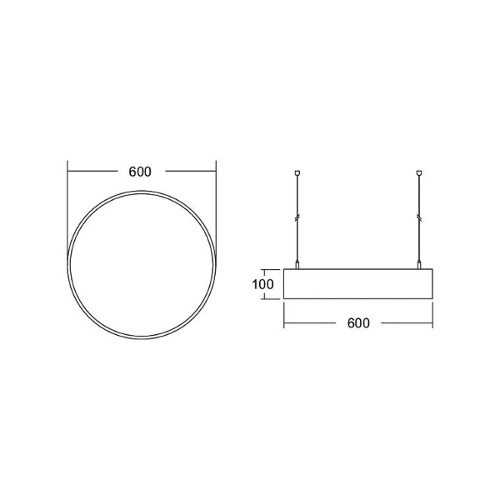 BRUMBERG Biro Circle direkt Ø 60 cm, on/off, silber, 3000 K von BRUMBERG