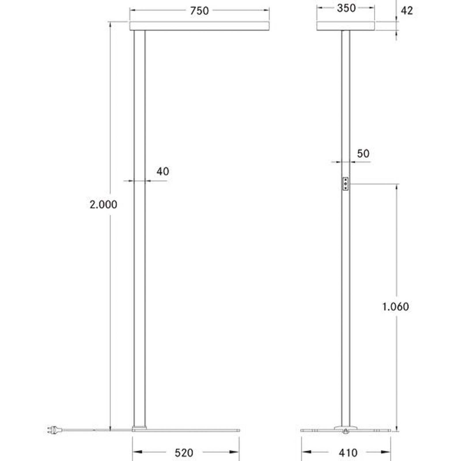 BRUMBERG Devan LED-Büro-Stehlampe up/down dim 840 von BRUMBERG