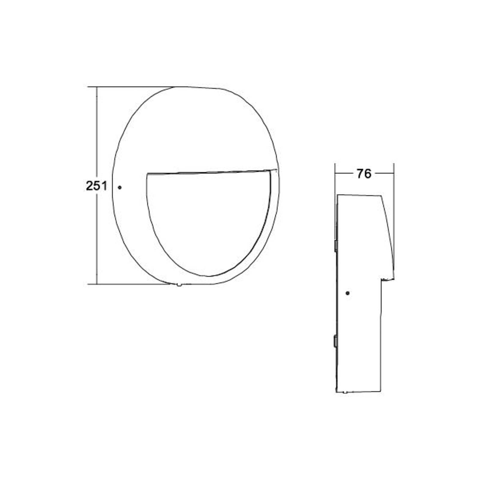 BRUMBERG Eye Wandlampe Ring, halb, weiß von BRUMBERG