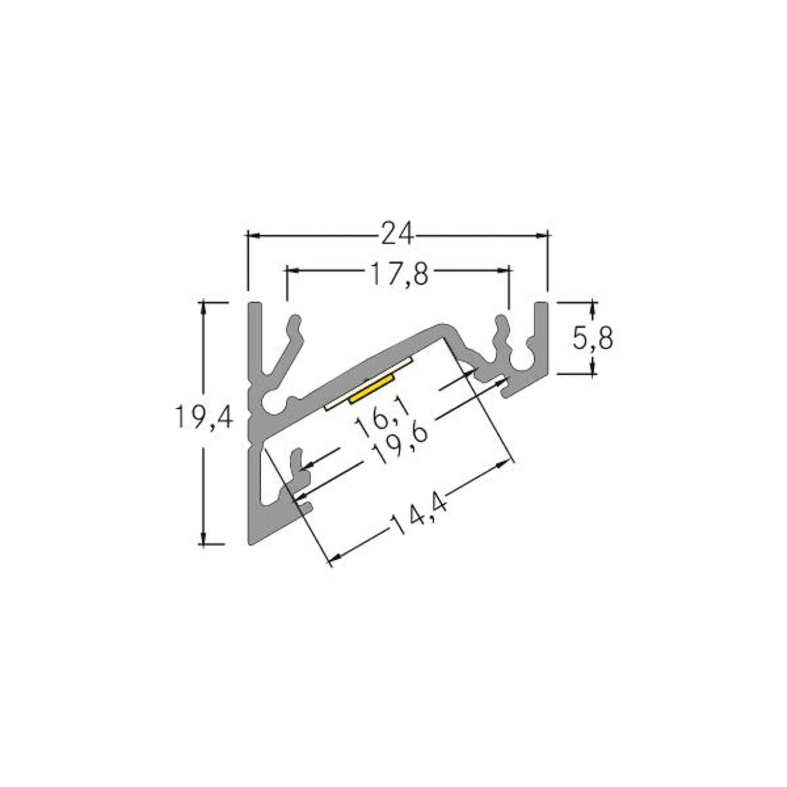 BRUMBERG One LED-Anbau-Eckprofil, alu, 2 Meter von BRUMBERG