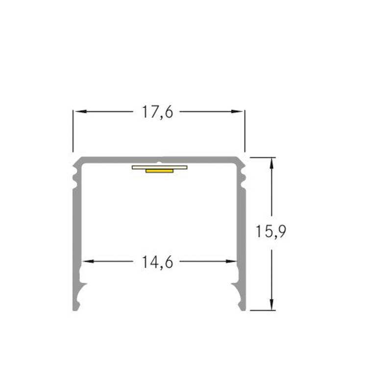 BRUMBERG One LED-Anbauprofil, alu, hoch, 3 Meter von BRUMBERG