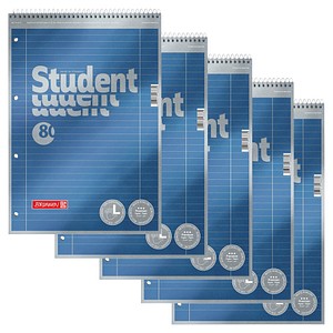 5 BRUNNEN Collegeblöcke Student Premium Lineatur 27 liniert DIN A4 Innen- und Außenrand von BRUNNEN