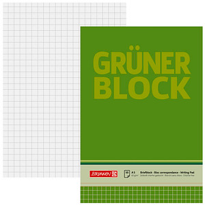 BRUNNEN Briefblöcke "Grüner Block" DIN A5 kariert von BRUNNEN