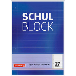BRUNNEN Collegeblock 4-fach-Lochung Lineatur 27 liniert DIN A4 Innen- und Außenrand von BRUNNEN