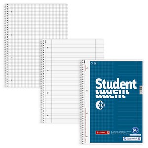 BRUNNEN Collegeblock Student DUO Lineatur 27 und 28 liniert und kariert DIN A4 Innen- und Außenrand von BRUNNEN