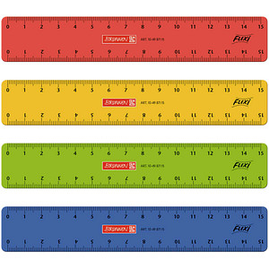 BRUNNEN Lineal 15,0 cm, rot, gelb, grün oder blau von BRUNNEN