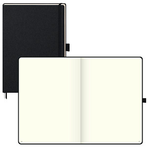 BRUNNEN Notizbuch KOMPAGNON DIN A4 blanko, schwarz Hardcover 192 Seiten von BRUNNEN