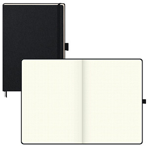 BRUNNEN Notizbuch KOMPAGNON DIN A4 punktraster, schwarz Hardcover 192 Seiten von BRUNNEN