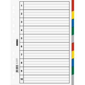 BRUNNEN Ordnerregister Vollformat blanko weiß 10-teilig, 1 St. von BRUNNEN