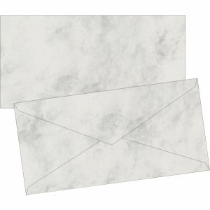 Brunnen 5 x Briefumschläge Marmor DINlang Seidenfutter 80g/qm grau VE=10 Stück von BRUNNEN