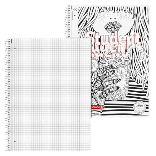 Brunnen Collegeblock Premium Student „Cocktail“ ZENart | A4, Lineatur 28, 80 Blatt, weiß von BRUNNEN