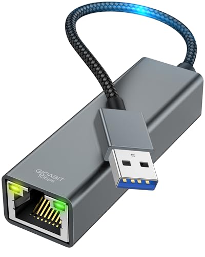 BRV Explorer USB LAN Adapter 3.0, USB Ethernet Adapter 1000Mbps, USB auf RJ45 Gigabit Ethernet LAN Netzwerkadapter, Kompatibel für MacBook, Surface, Laptop, PC mit Windows 11/10/8.1/8, macOS, Linux von BRV Explorer