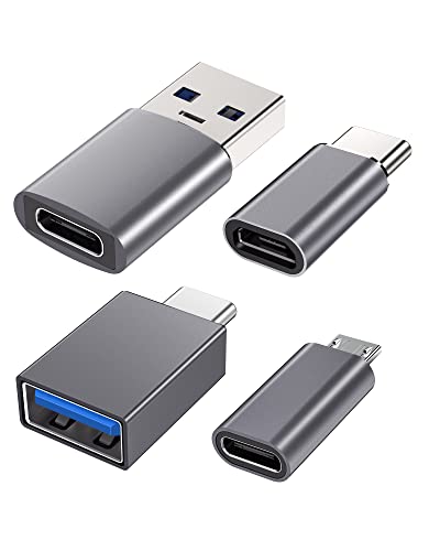 USB C Adapter 4 Stück, Buchse auf USB 3.1 Stecker Adapter, Micro USB Kompatibel mit iPhone, PC, Samsung Galaxy, iPad, Laptop, MacBook, Google, AirPods von BRV Explorer