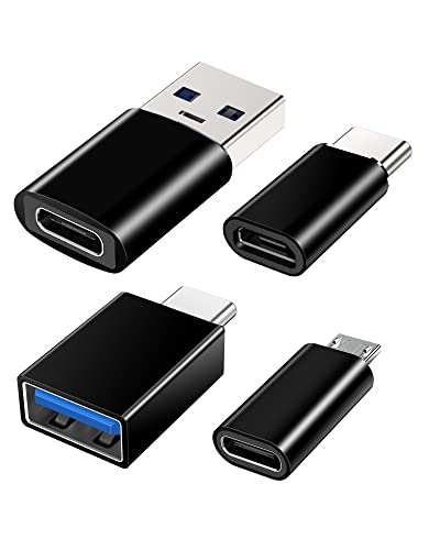 USB C Adapter 4 Stück, USB C auf USB Adapter, USB C Buchse auf USB 3.2 Stecker Adapter, Micro USB auf USB C Adapter Kompatibel mit iPhone, PC, Samsung Galaxy, iPad, Laptop, MacBook, Google, AirPods von BRV Explorer