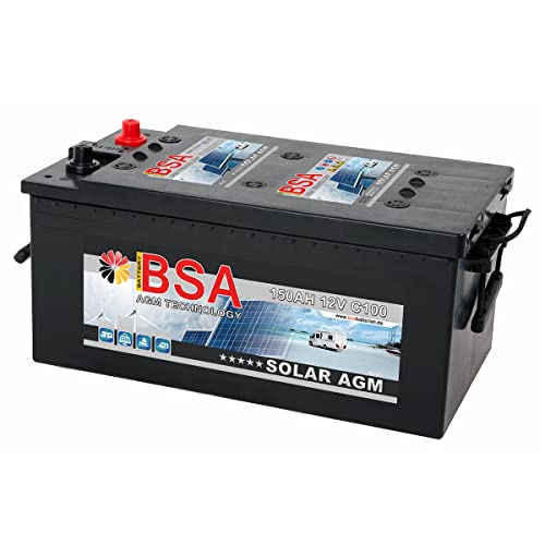 BSA Solarbatterie 12V 150Ah Solar Akku Wohnmobil Boot Schiff Versorgung AGM Gel Batterie von BSA BATTERY HIGH QUALITY BATTERIES