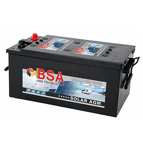 BSA Solarbatterie 12V 180Ah Solar Akku Wohnmobil Boot Schiff Versorgung AGM Gel Batterie von BSA BATTERY HIGH QUALITY BATTERIES