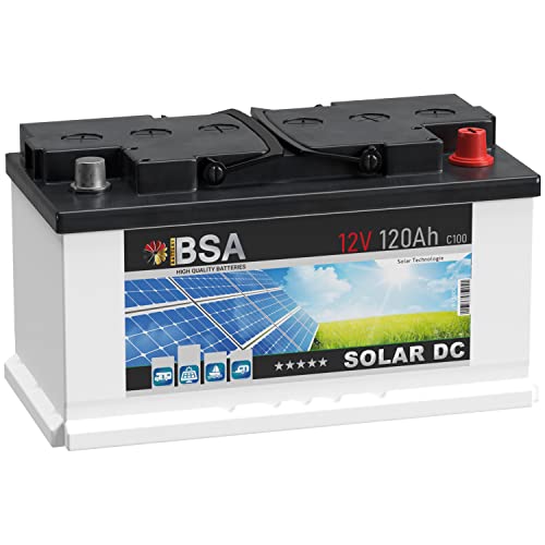 BSA Solar DC 12V 120Ah Batterie Solarbatterie Versorgungsbatterie Boot Wohnmobil (120Ah) von BSA SOLAR DC